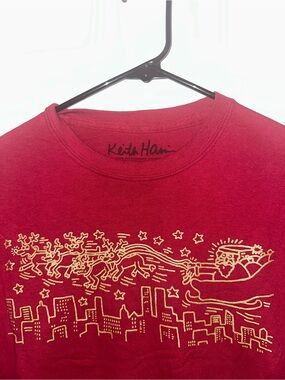 Keith Haring Red Graphic Crewneck T/shirt